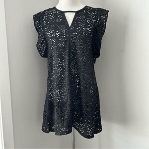 Tommy Hilfiger Eyelet Lace Flutter-Sleeve Swim Cover Up